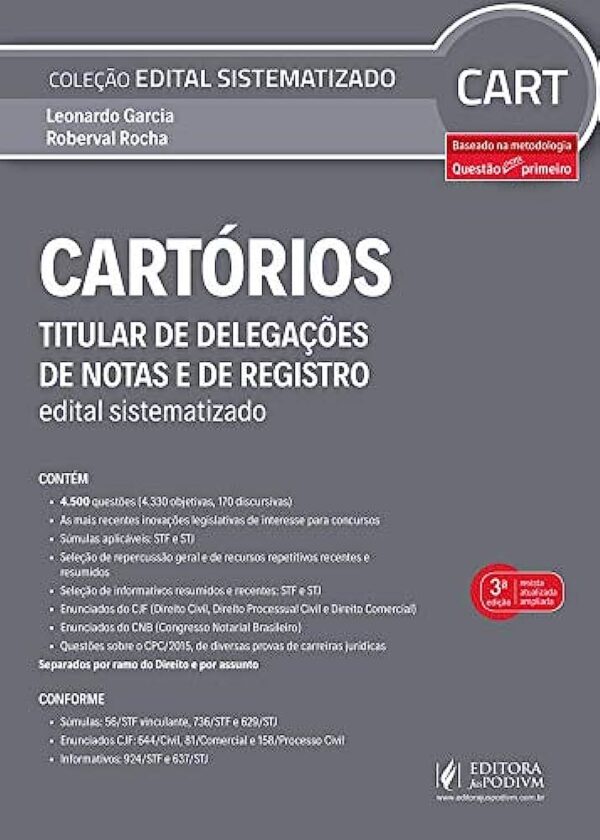 Cartório - Tutular de delegações de notas e de registro 3ª edição