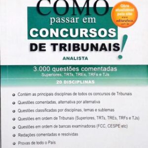 Como Passar em Concursos de Tribunais Analista 3000 Questoes Comentadas 20 Disciplinas