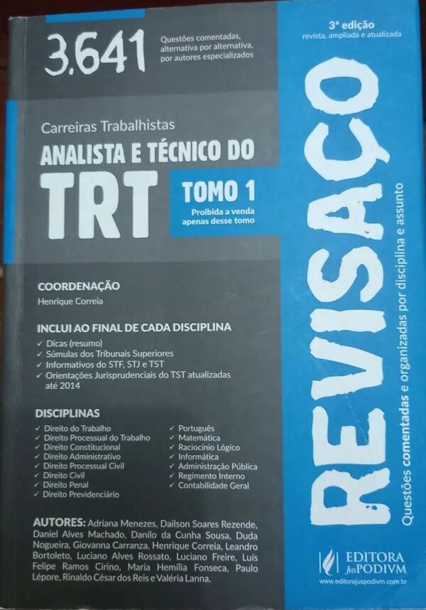 Revisaço - 3ª Ediçao - Analista e Tecnico do Trt Tomo 1 e 2