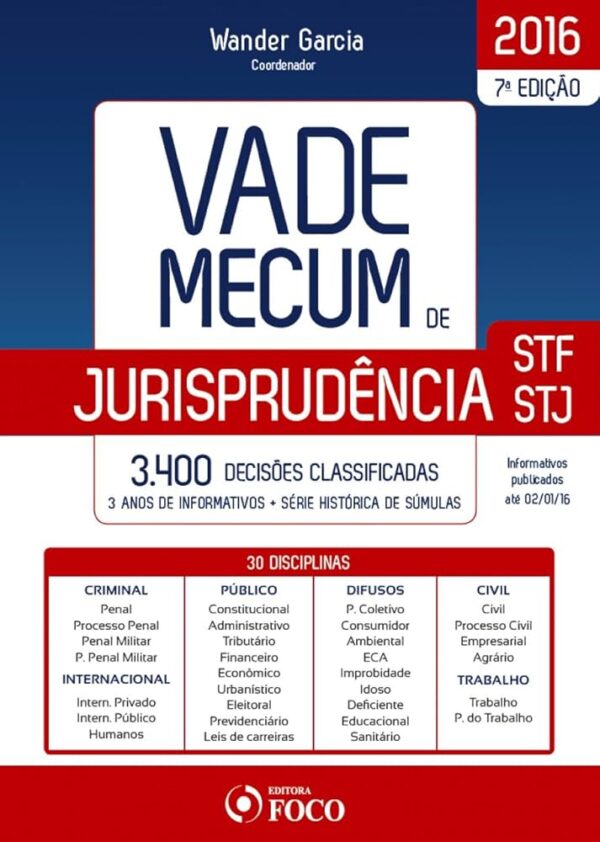 Vade Mecum de Jurisprudencia Stf Stj - 7ª Ediçao 2016 - 3400 Decisoes Classificadas