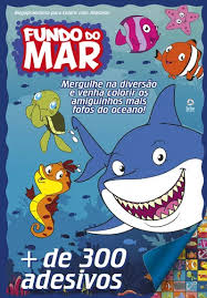 Megaprancheta para Colorir com Adesivos - Fundo do Mar