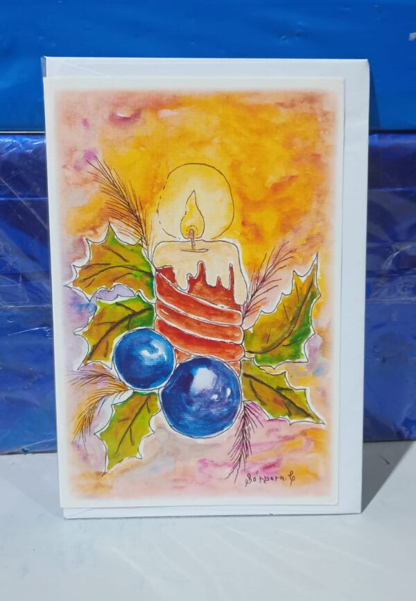 Cartão Postal de Natal - Vela de Natal